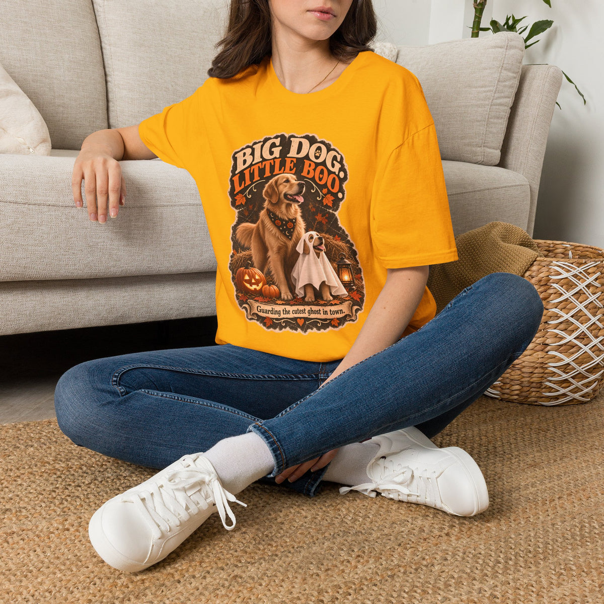 Big Dog Little Boo Golden Retriever Mom & Pup T-Shirt | Halloween Dog Design