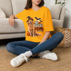 No Tricks Just Wags Dog Halloween T-Shirt | Golden Retriever, Pumpkin