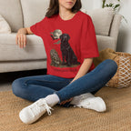 Black Labrador in Graveyard T-Shirt | Moon, Bats, Halloween Dog
