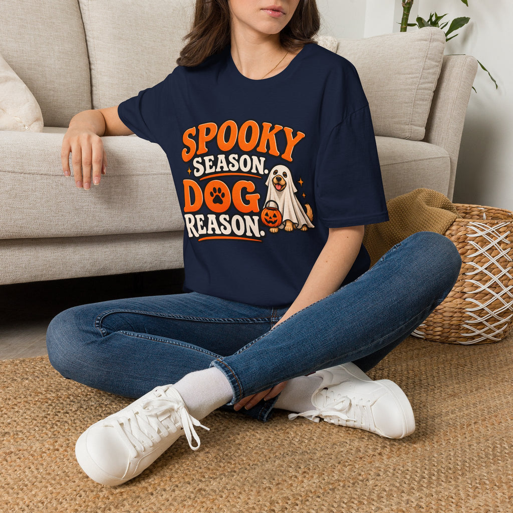 Spooky Season Dog T-Shirt | Halloween Ghost Pup Graphic Tee