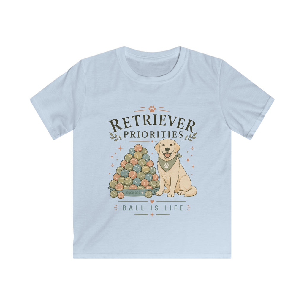 Retriever Priorities Ball is Life Kids Tee