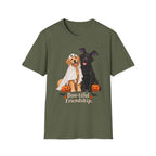 Boo-tiful Golden & Labrador Friendship T-Shirt | Halloween Dog Ghost Design