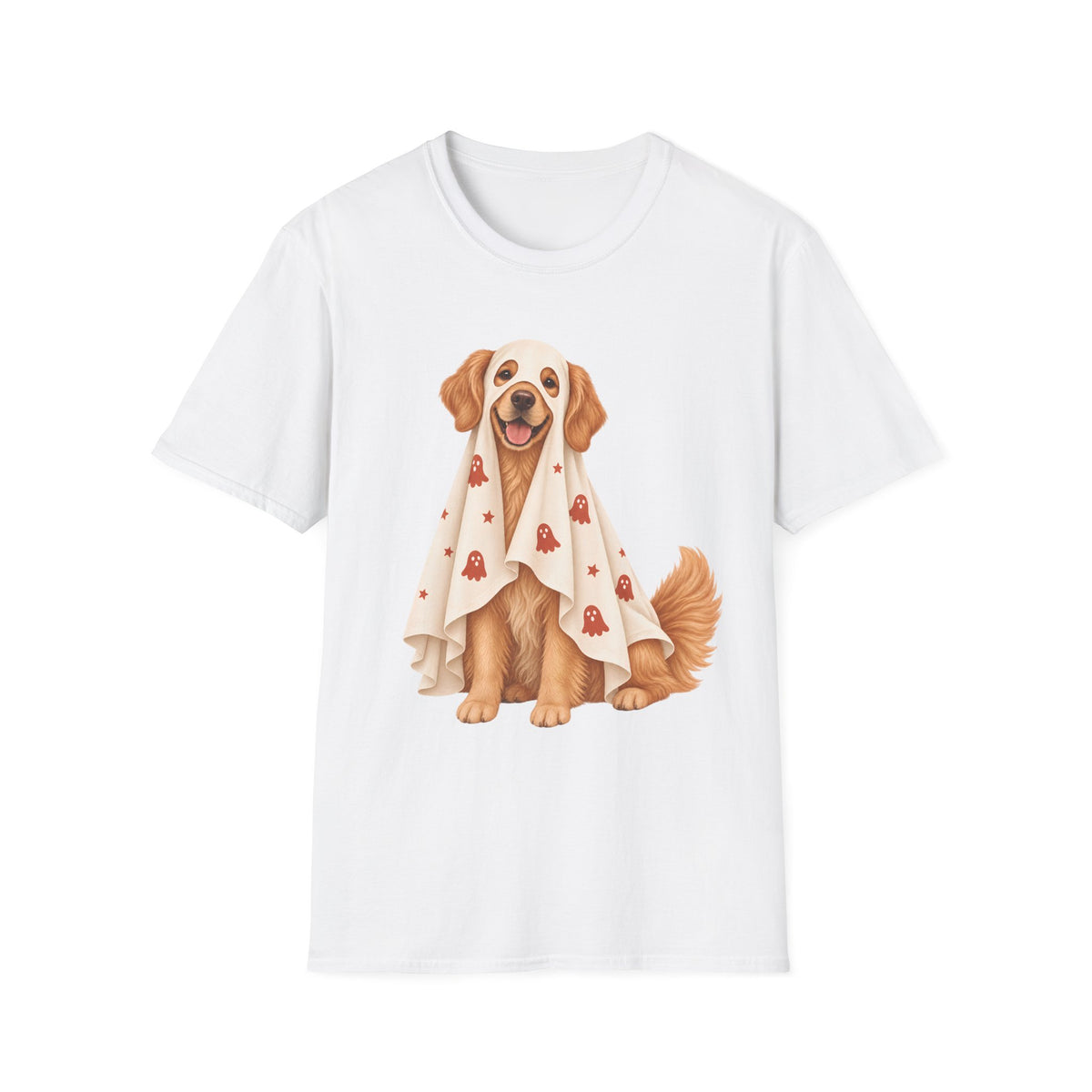 Super Cute Golden Ghost T-Shirt | Halloween Dog Ghost Design