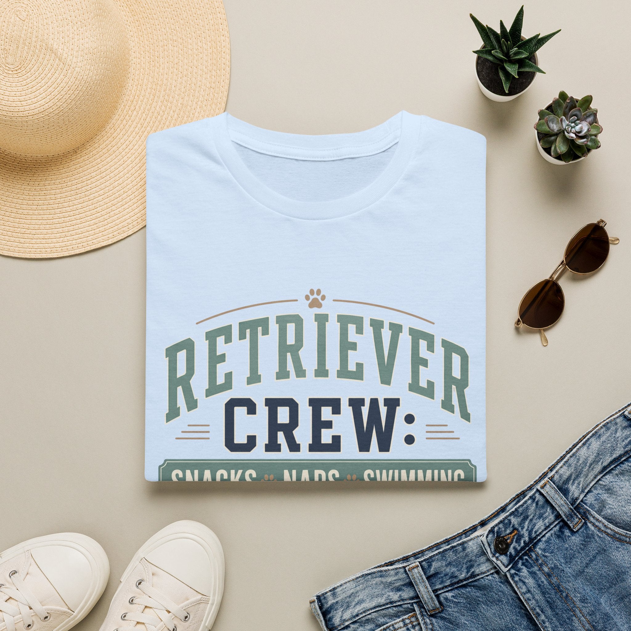 Retriever Crew Snacks Naps Swimming T-Shirt