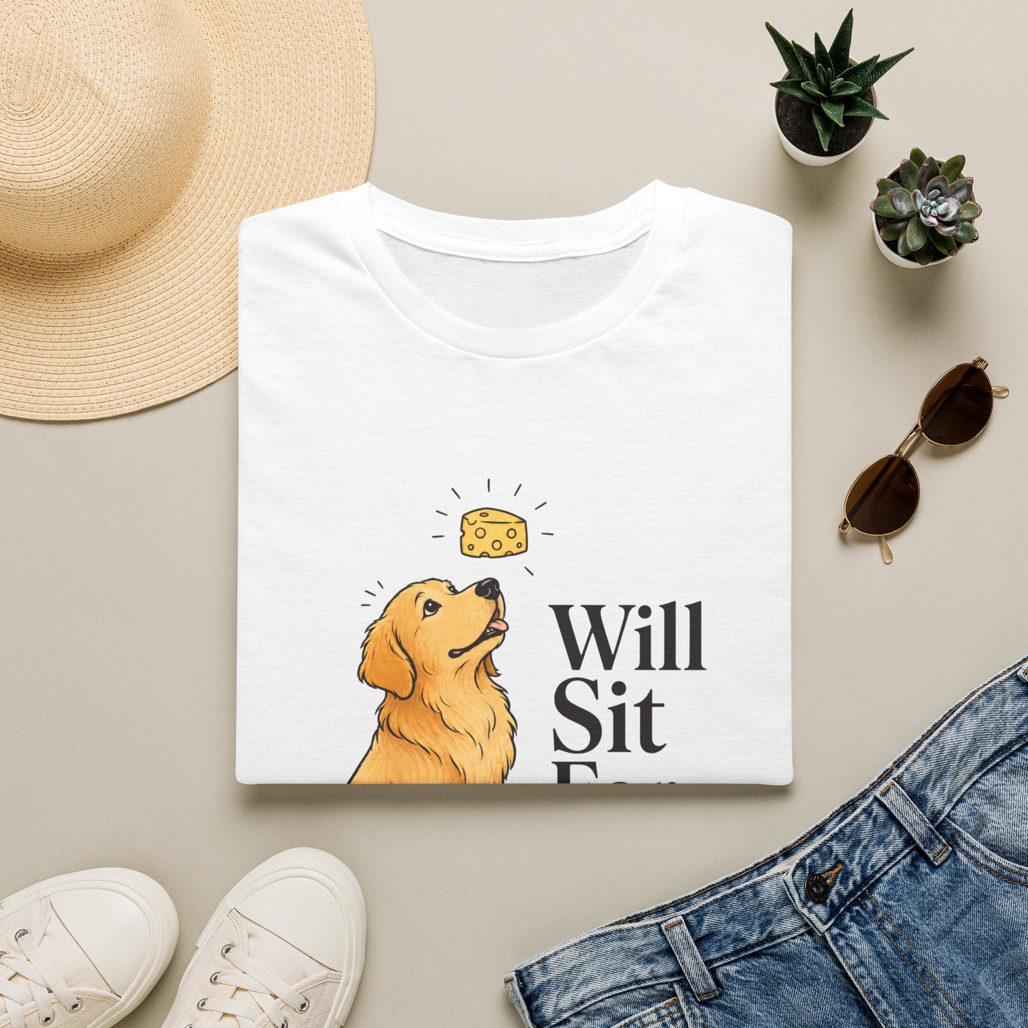 Will Sit For Cheese T-Shirt