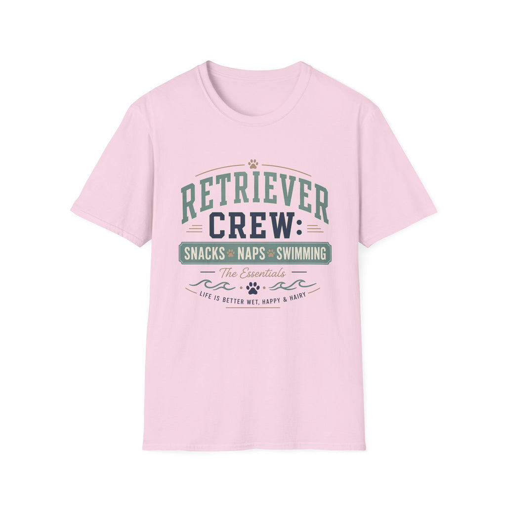 Retriever Crew Snacks Naps Swimming T-Shirt