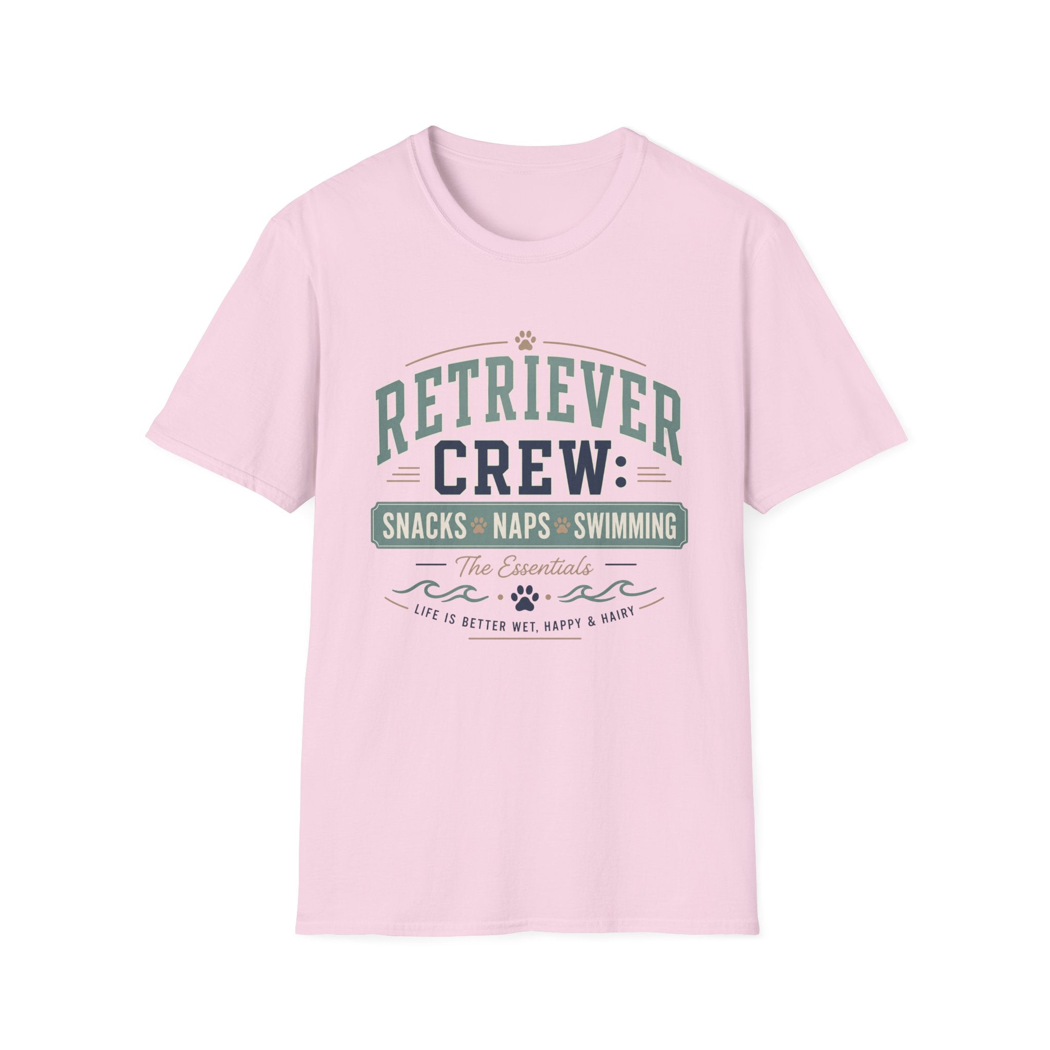 Retriever Crew Snacks Naps Swimming T-Shirt