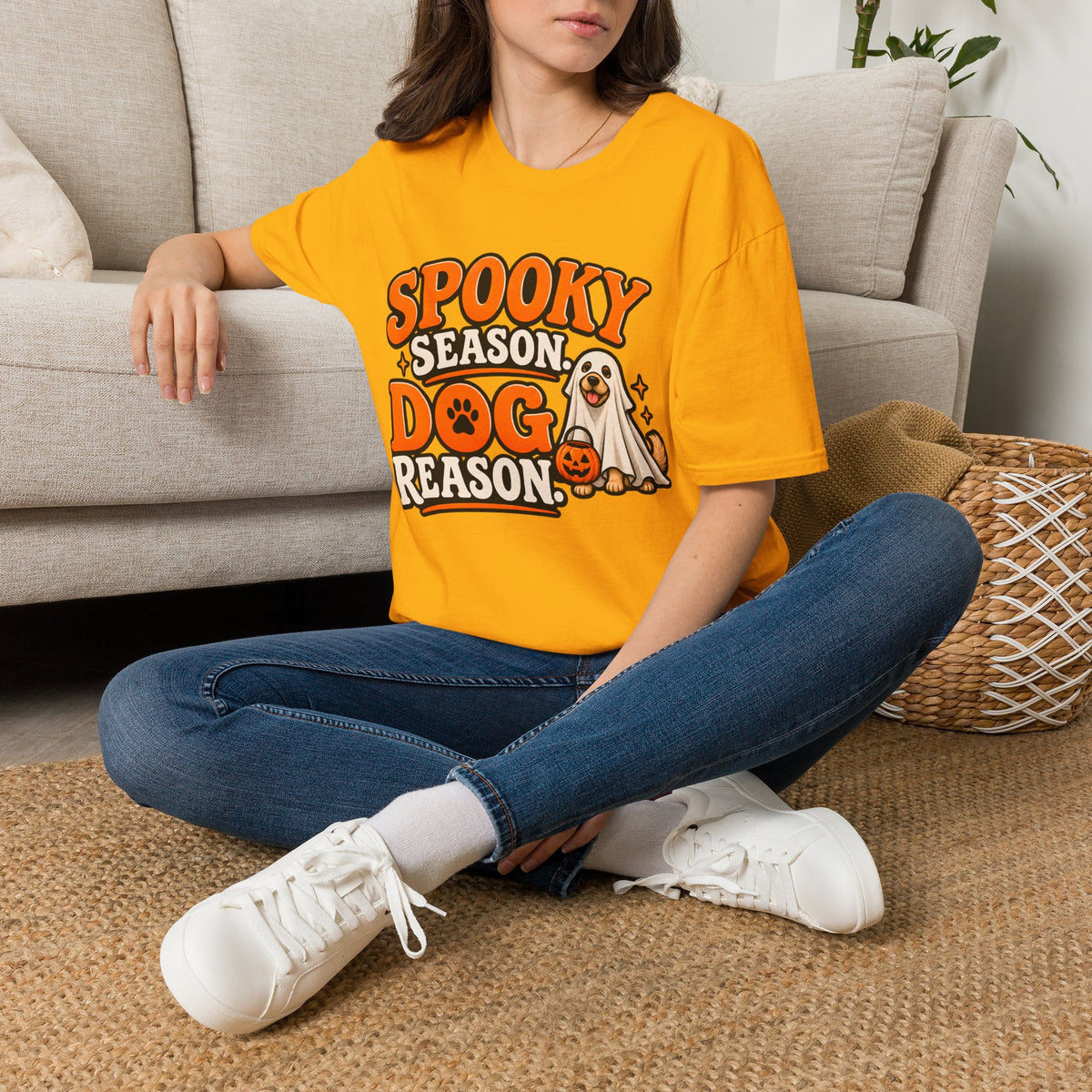 Spooky Season Dog T-Shirt | Halloween Ghost Pup Graphic Tee