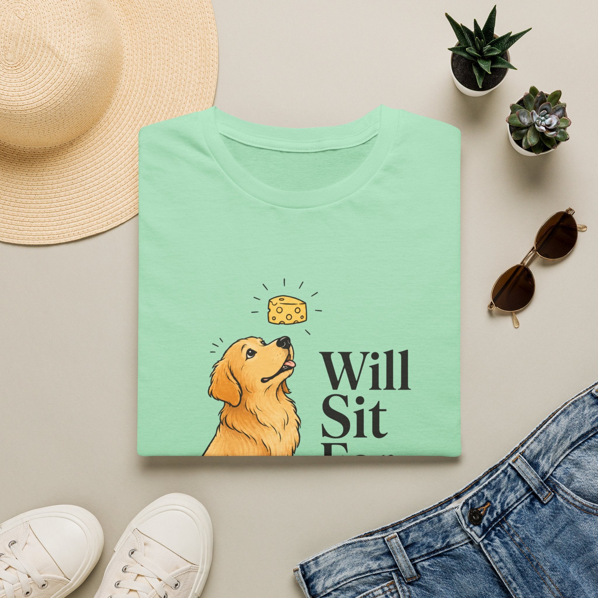Will Sit For Cheese T-Shirt