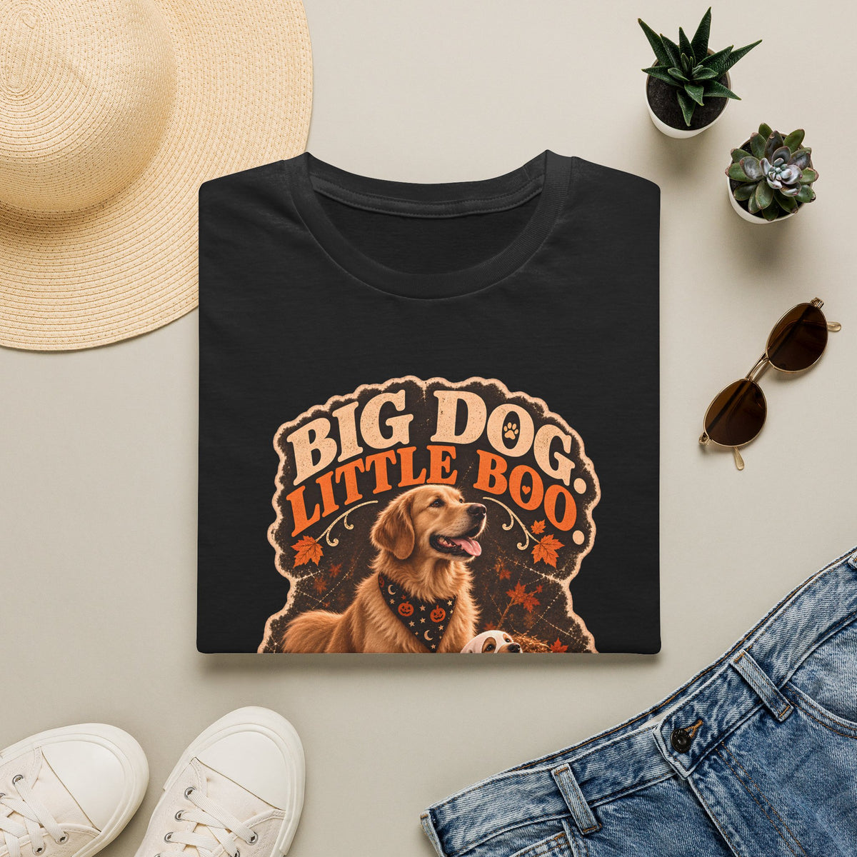 Big Dog Little Boo Golden Retriever Mom & Pup T-Shirt | Halloween Dog Design