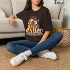 Big Dogs Bigger Hearts T-Shirt | Golden Retriever & Husky Skeleton Chest Illustration