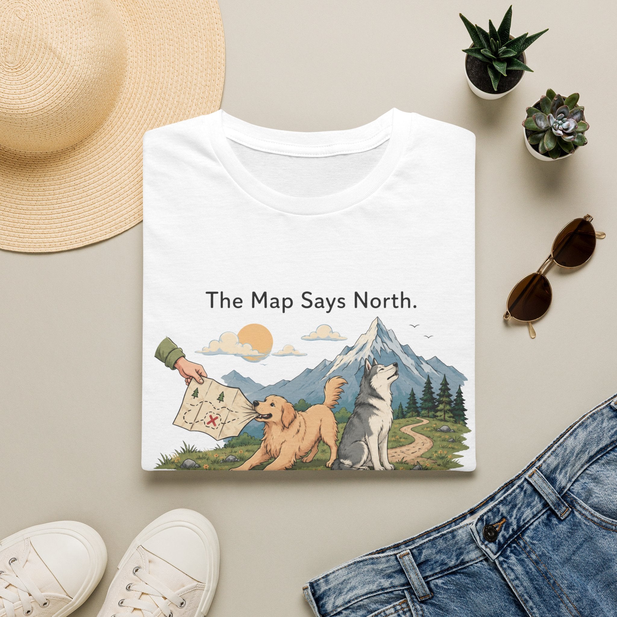 The Map Say North The Howl Say Adventure T-Shirt