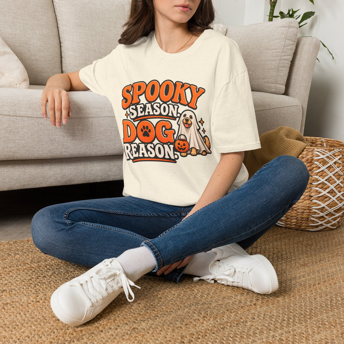 Spooky Season Dog T-Shirt | Halloween Ghost Pup Graphic Tee