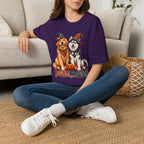 Double Trouble Golden & Husky Halloween T-Shirt | Halloween Dog Ghost Design
