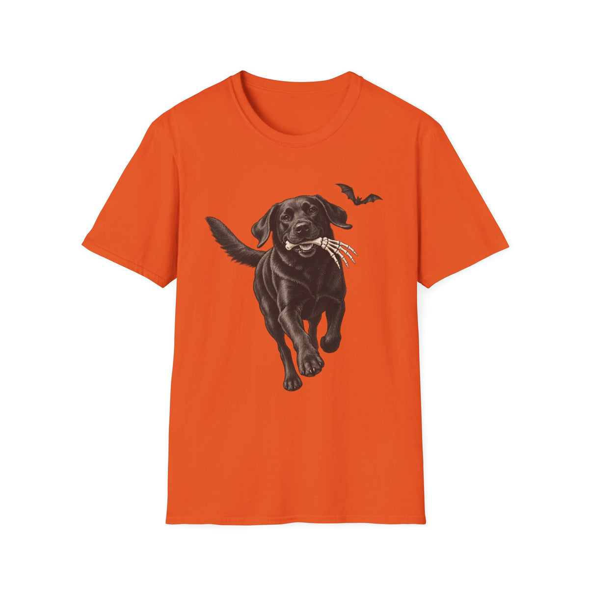 Fetch the Bones Black Labrador T-Shirt | Halloween Dog Ghost Design