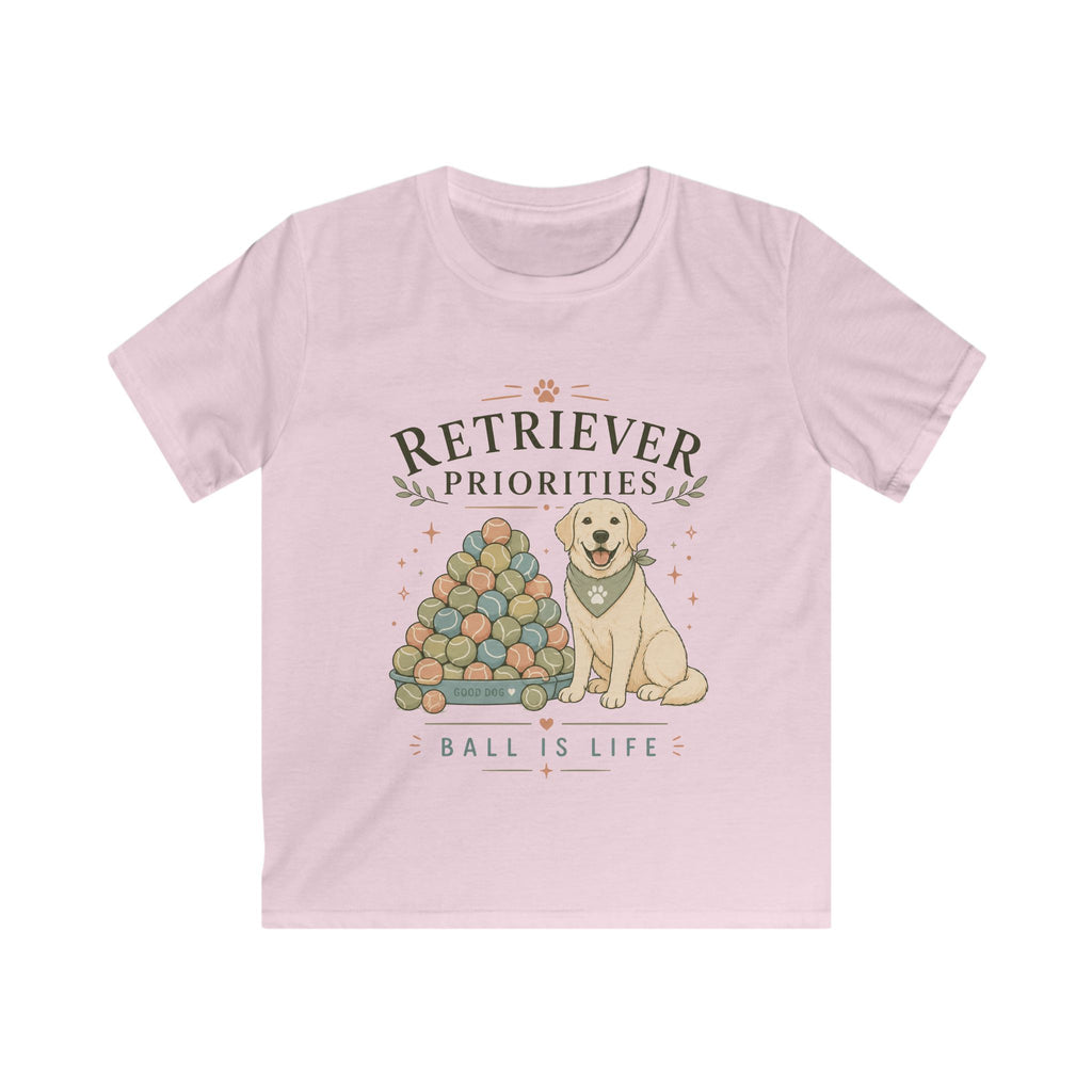 Retriever Priorities Ball is Life Kids Tee