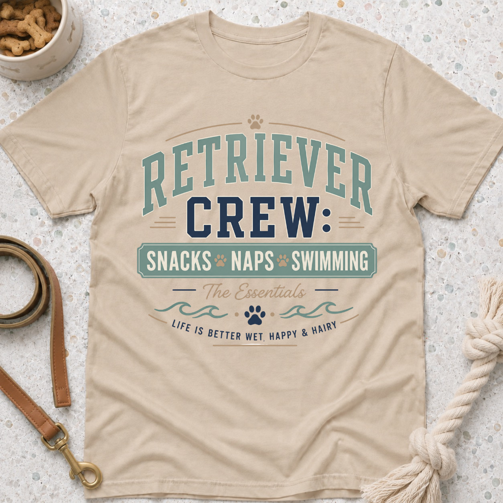 Retriever Crew Snacks Naps Swimming T-Shirt