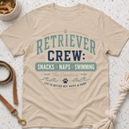 Retriever Crew Snacks Naps Swimming T-Shirt