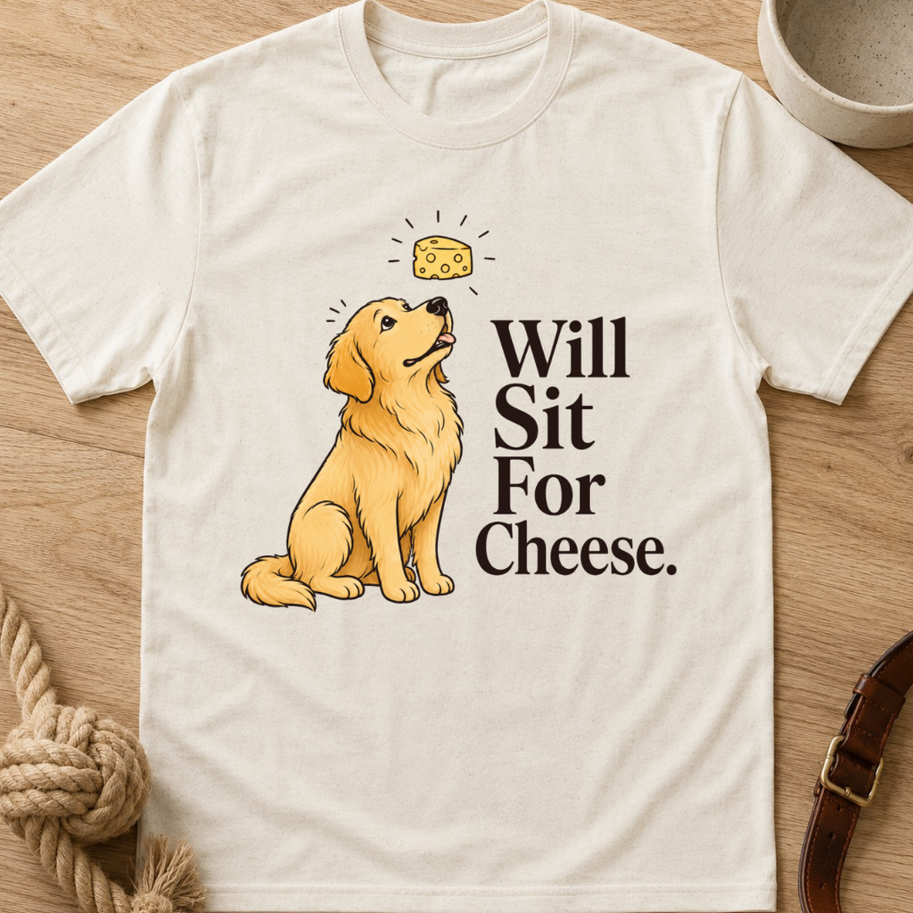 Will Sit For Cheese T-Shirt