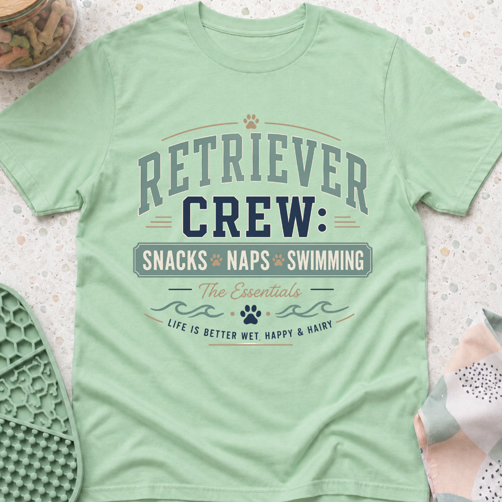 Retriever Crew Snacks Naps Swimming T-Shirt