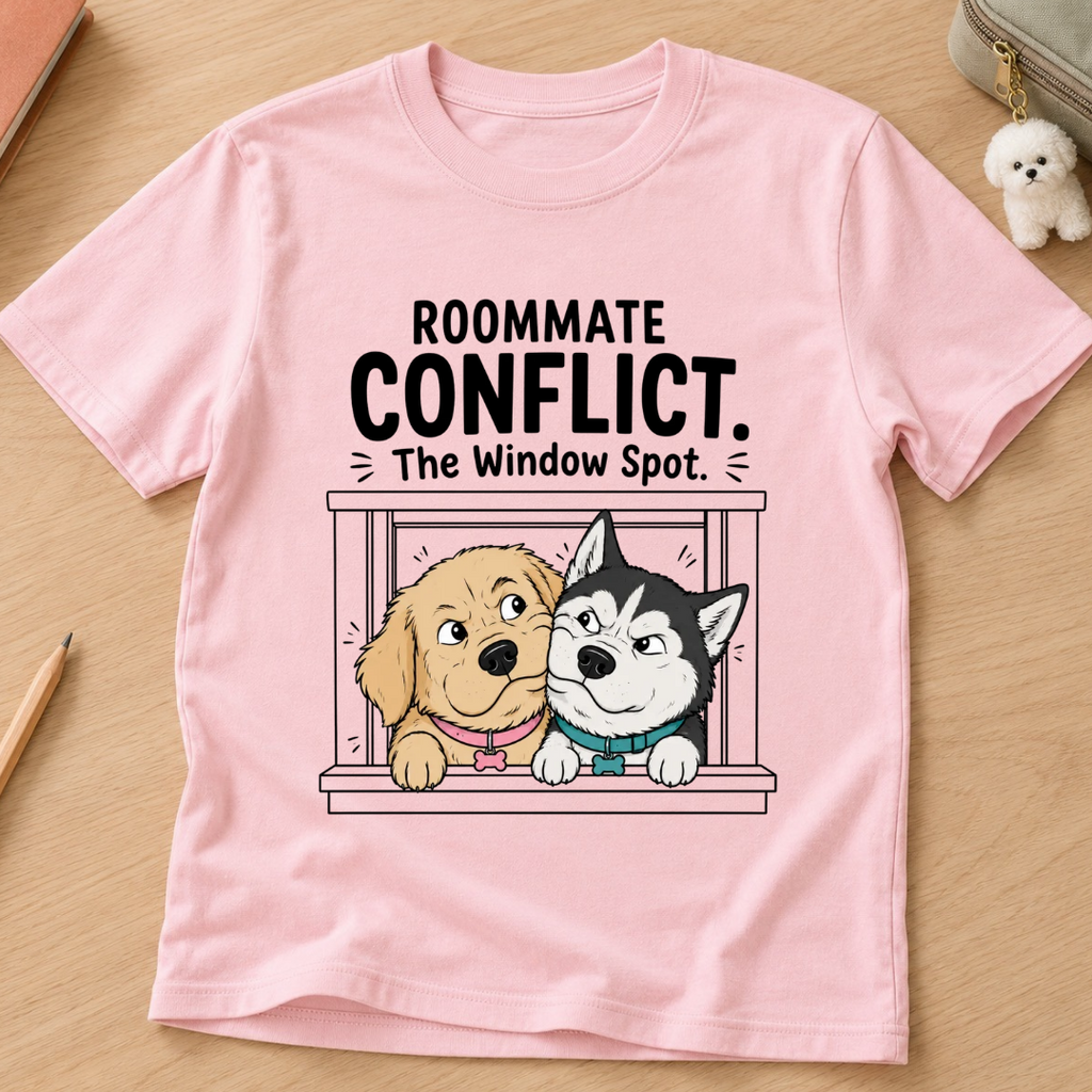 Roommate Conflict The Window Spot Kids Tee