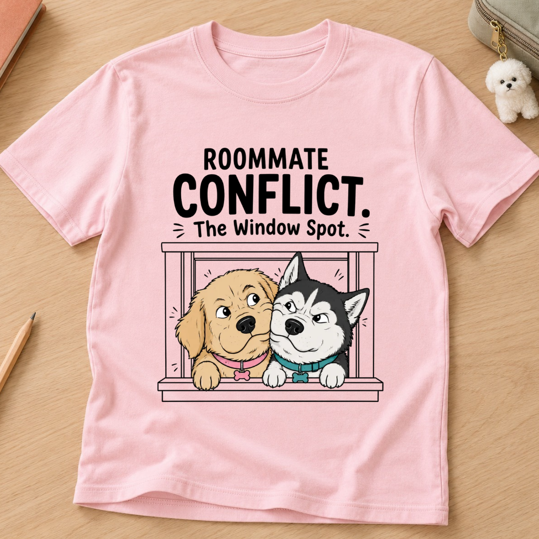 Roommate Conflict The Window Spot Kids Tee