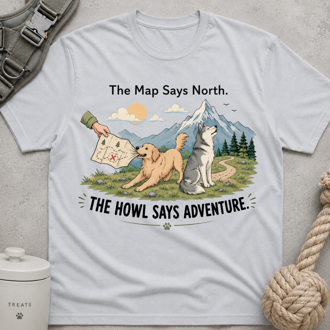The Map Say North The Howl Say Adventure T-Shirt