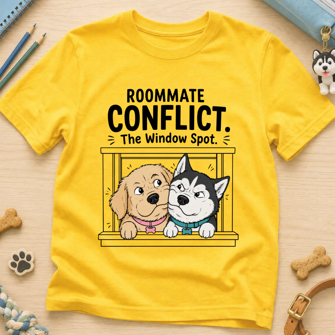 Roommate Conflict The Window Spot Kids Tee