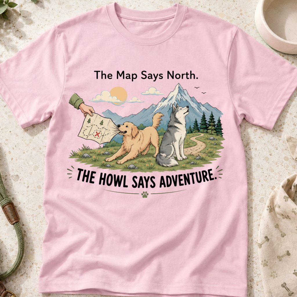 The Map Say North The Howl Say Adventure T-Shirt