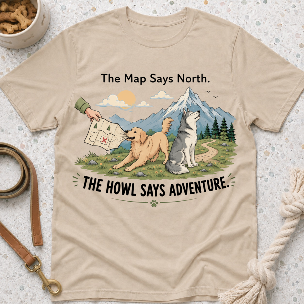 The Map Say North The Howl Say Adventure T-Shirt