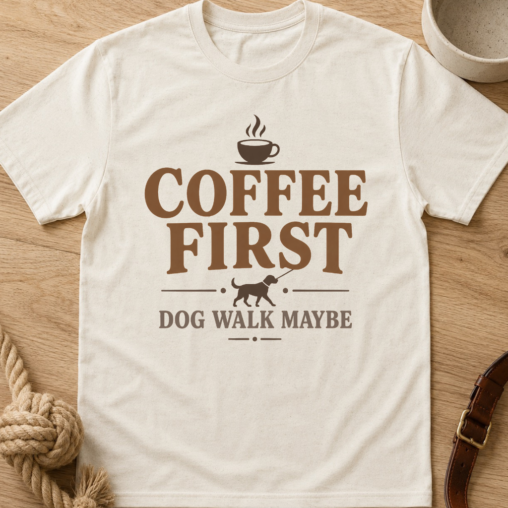 Coffee First Dog Walk Maybe T-Shirt