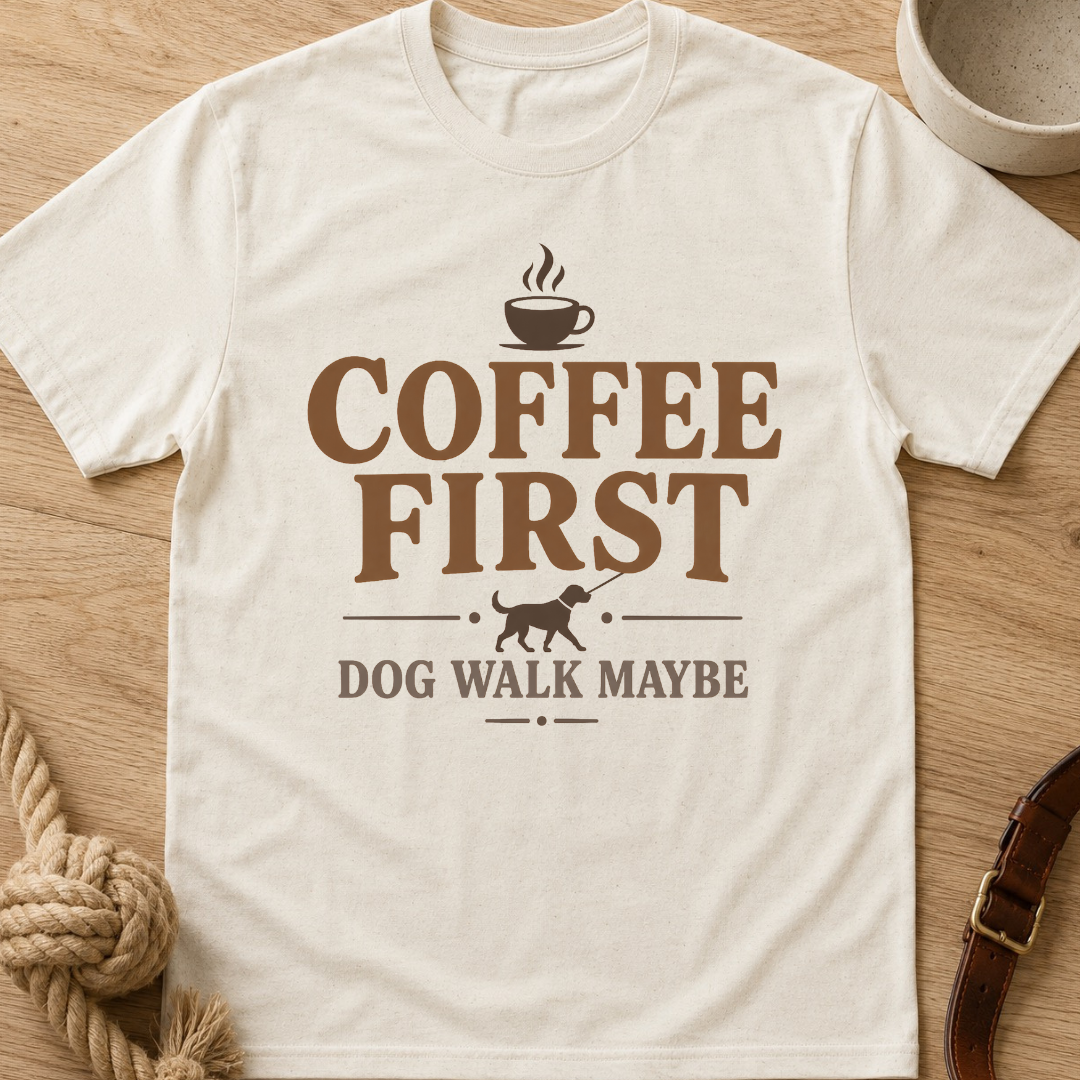 Coffee First Dog Walk Maybe T-Shirt