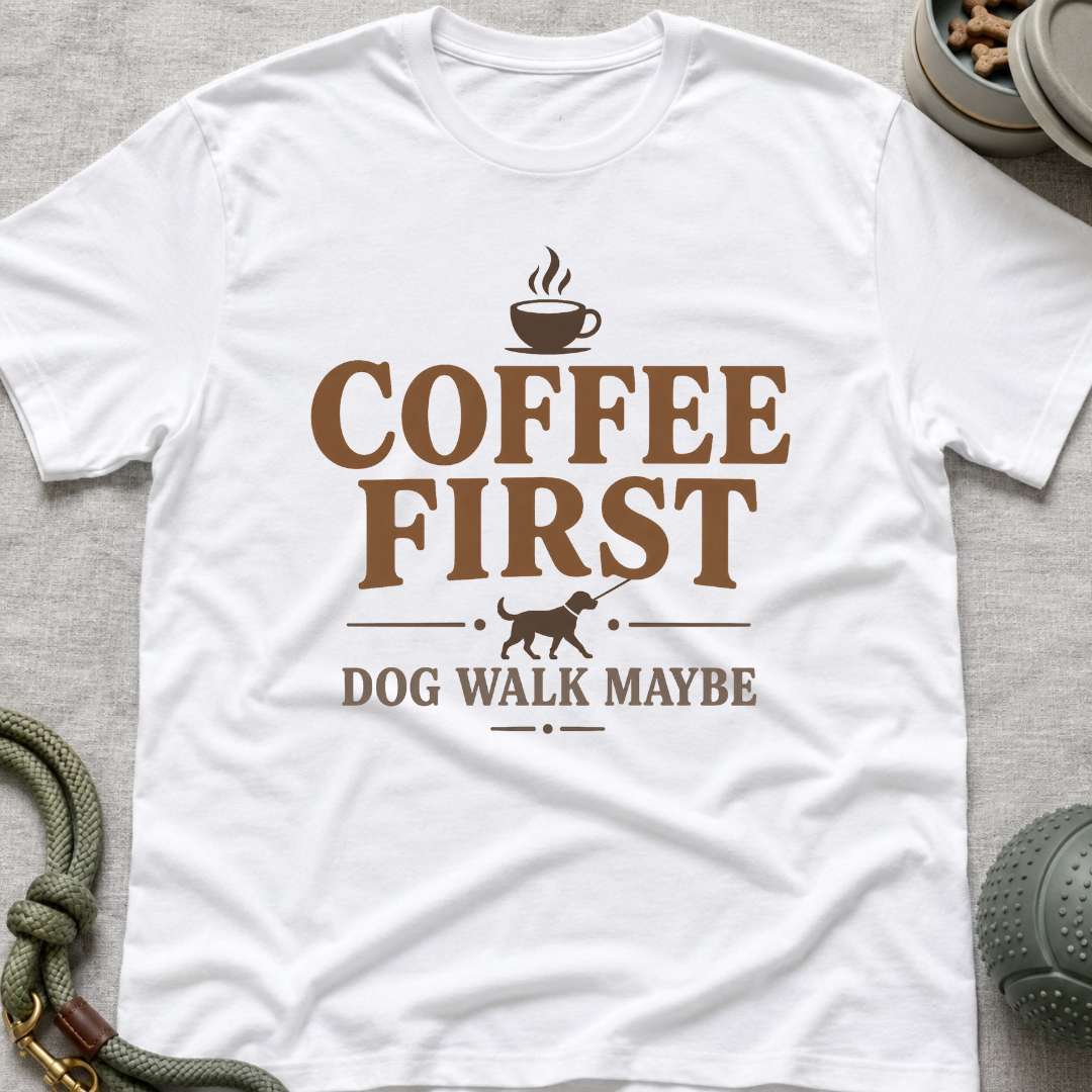 Coffee First Dog Walk Maybe T-Shirt
