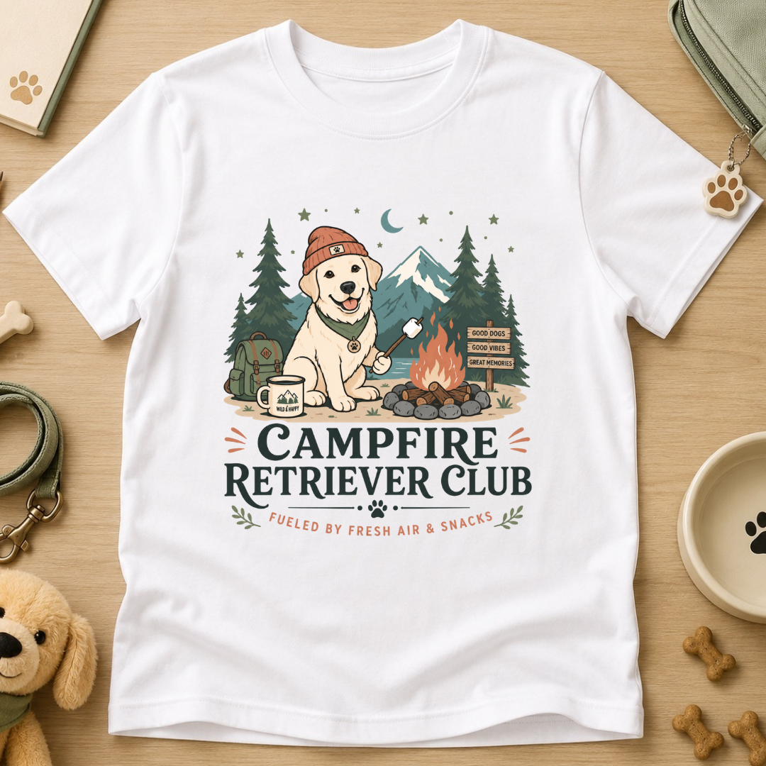 Camp Fire Retriever Club Kids Tee