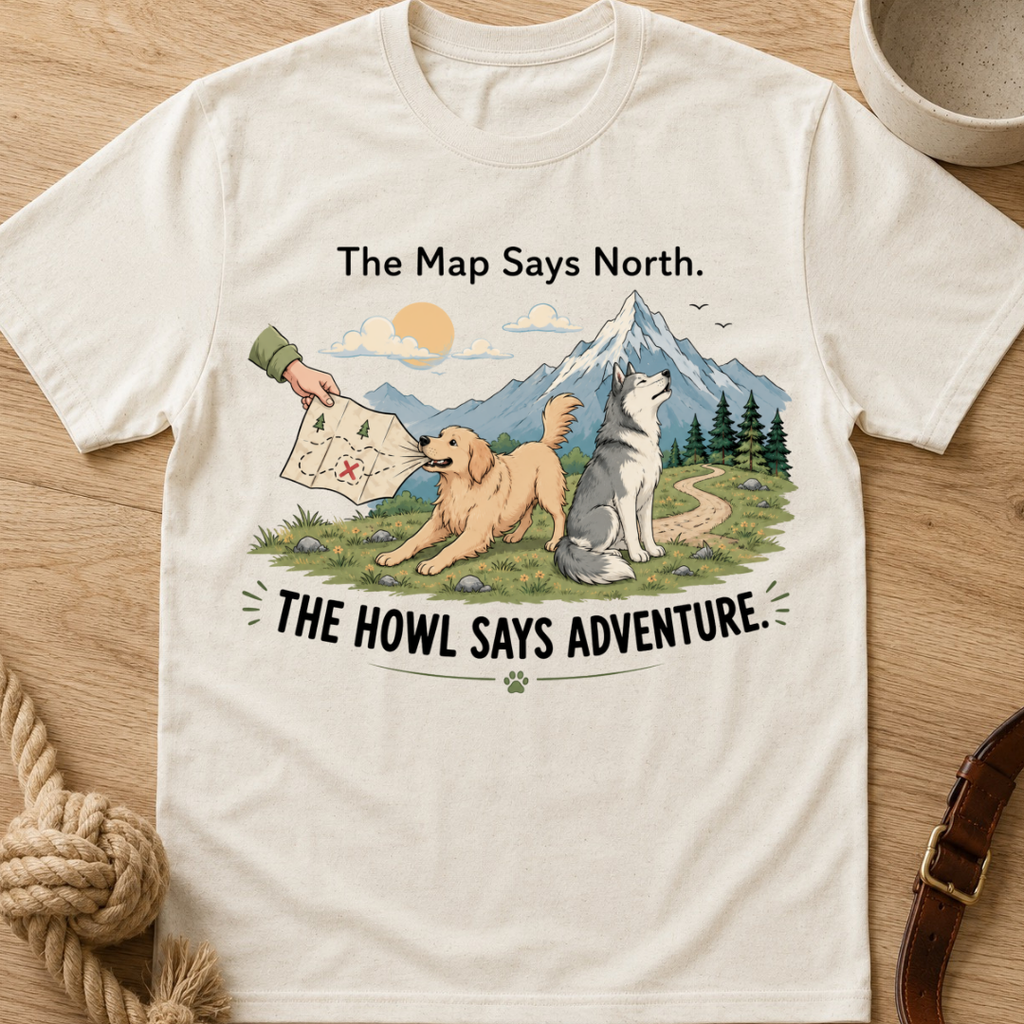 The Map Say North The Howl Say Adventure T-Shirt