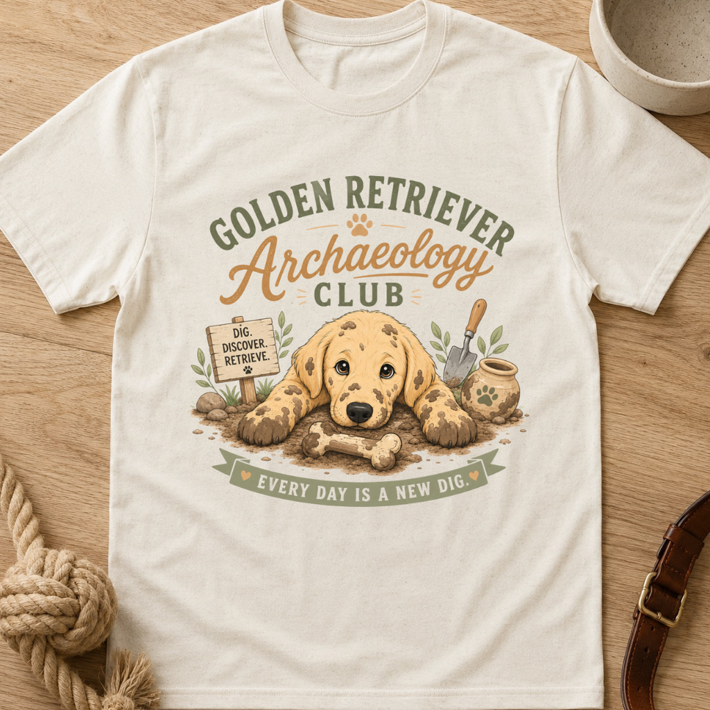 Golden Retriever Archaeology Club T-Shirt