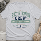 Retriever Crew Snacks Naps Swimming T-Shirt