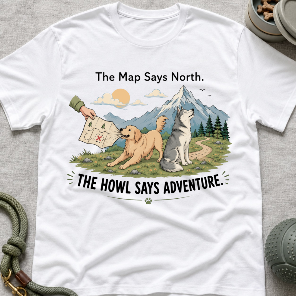 The Map Say North The Howl Say Adventure T-Shirt