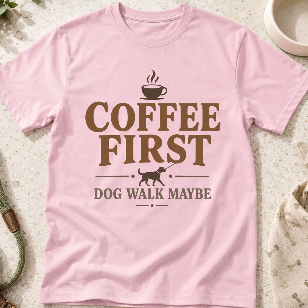 Coffee First Dog Walk Maybe T-Shirt