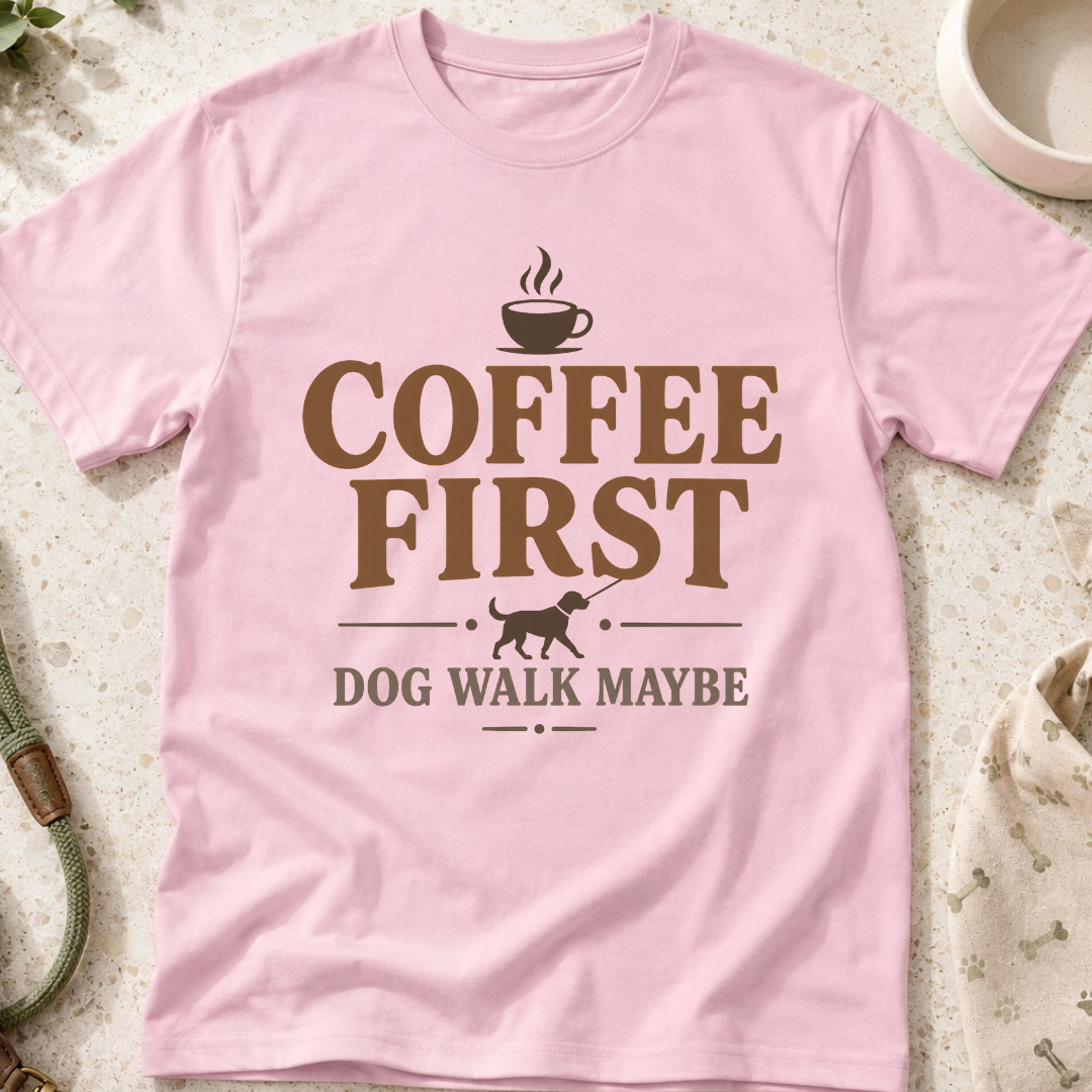 Coffee First Dog Walk Maybe T-Shirt