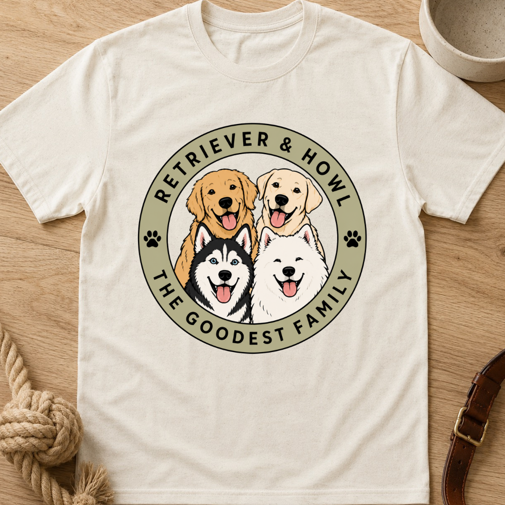 Retriever & Howl The Goodest Family T-Shirt